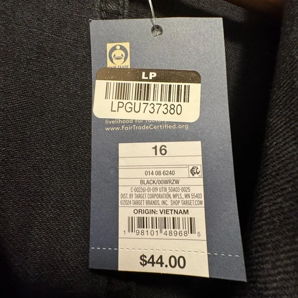 Universal Thread Women's Size 16 Sleeve Baggy Denim Utility Black Jumpsuit - Picture 5 of 7